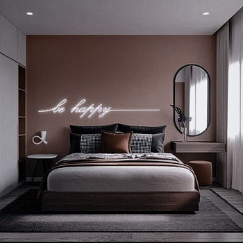 Спальня на заказ в современном стиле с дизайнерскими элементами BR718