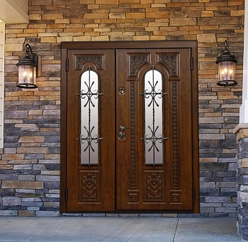 Элитная дверь в дом с элементами ковки ED826