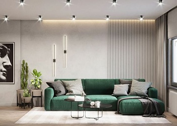 Мебель в гостиную с зеленым диваном под заказ ZU210
